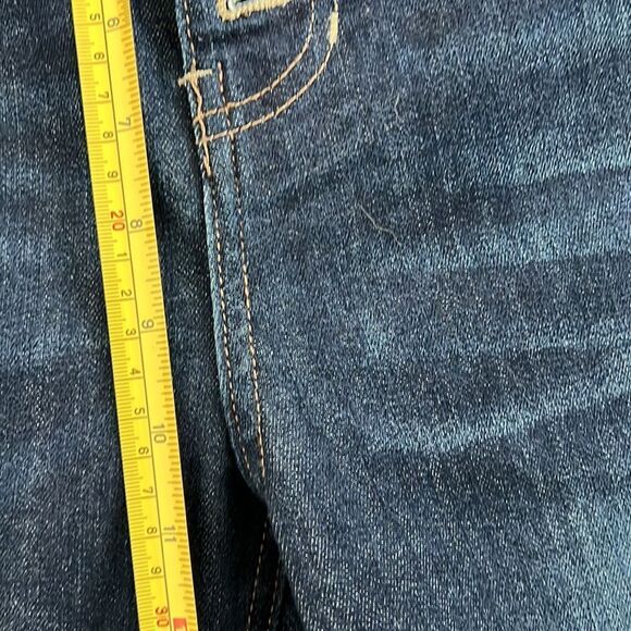 BP Women's Cotton Blend Button Front Distressed Jeans in Dark Blue size 30 - Picture 7 of 8